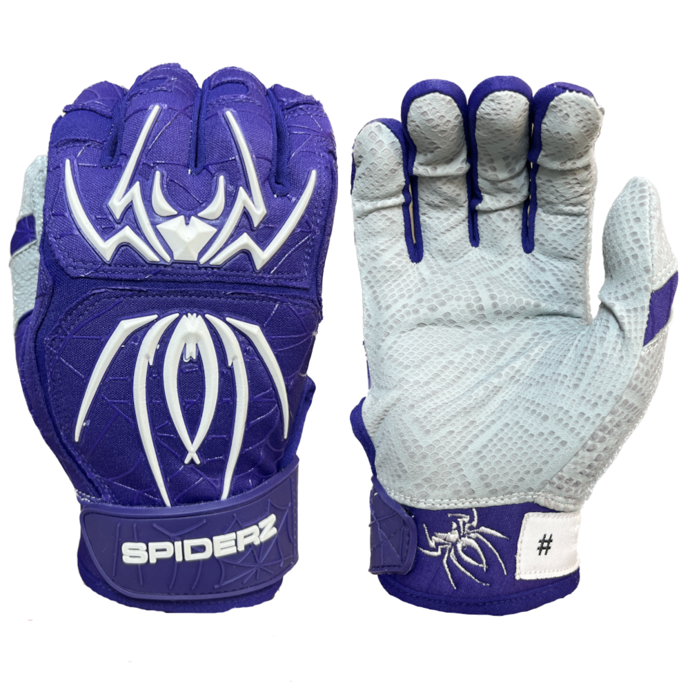 Purple and online white batting gloves