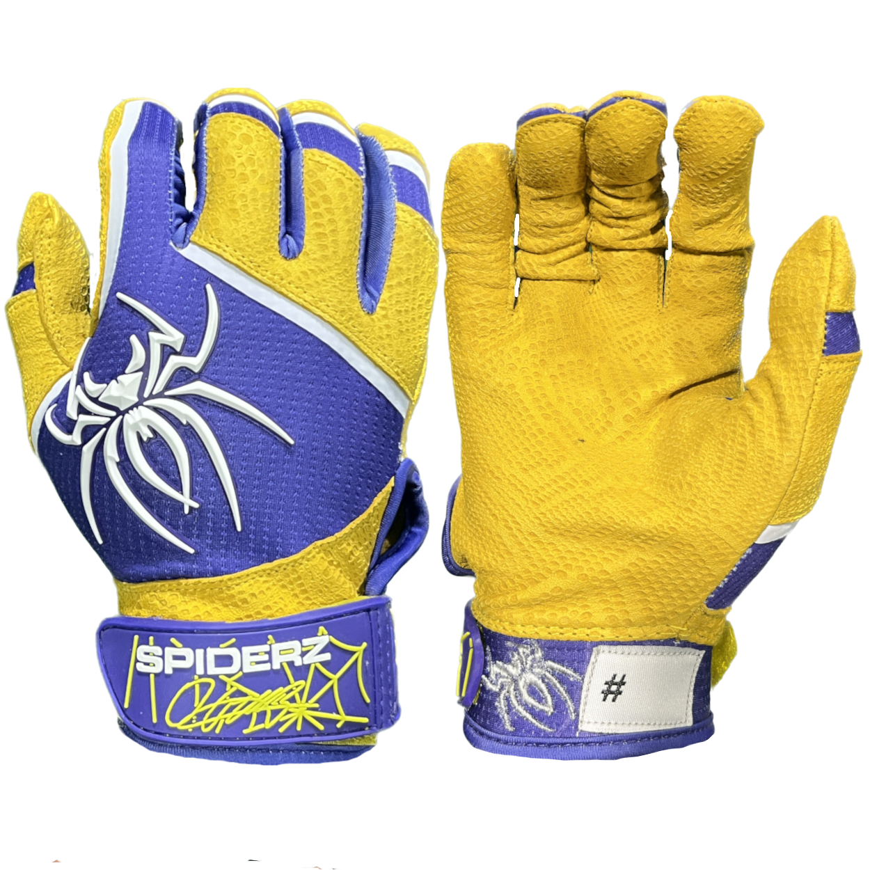 Purple and deals yellow batting gloves