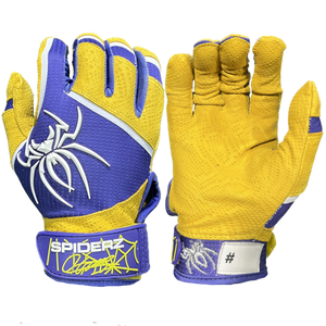 Purple and deals yellow batting gloves