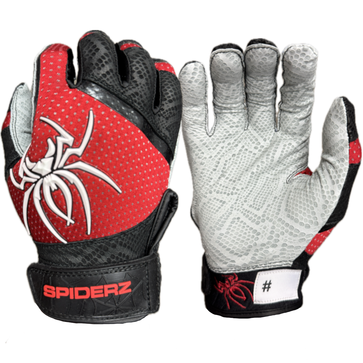 Spiderz PRO (short cuff) Batting Gloves - Red/Black