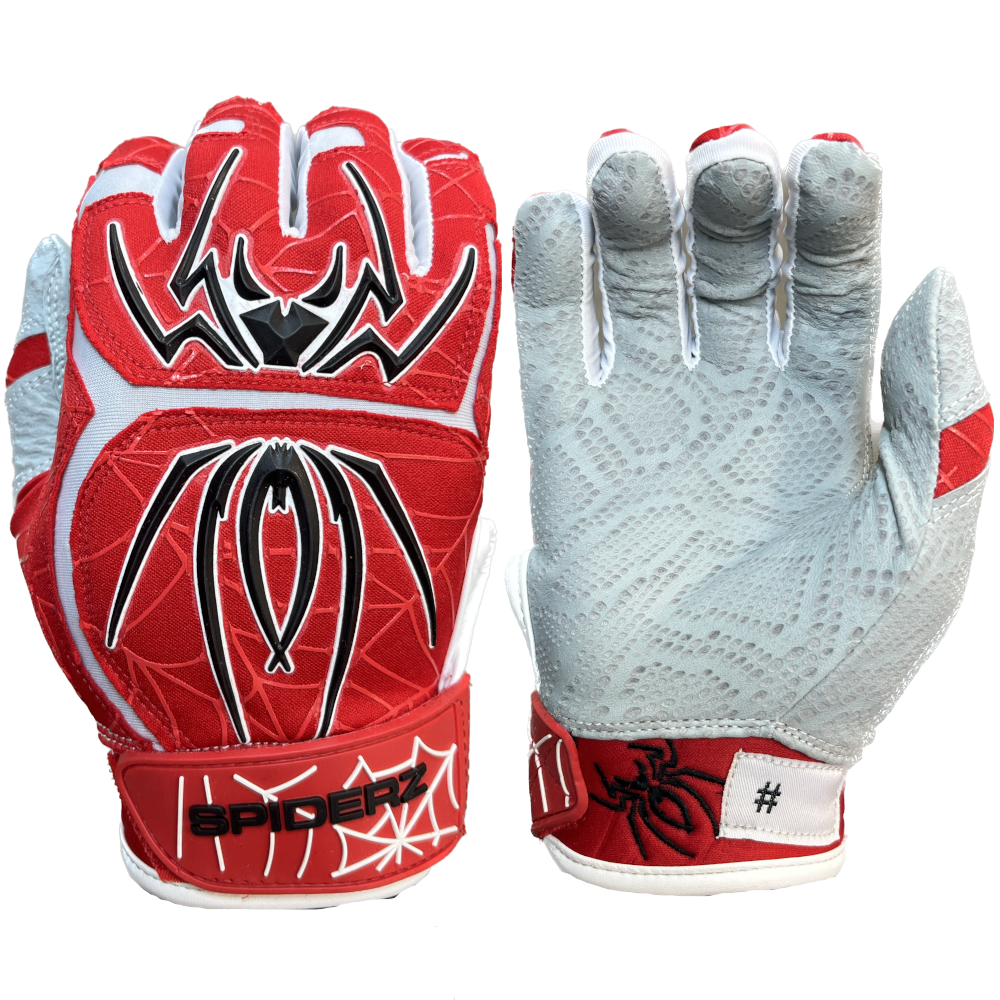 2024 Spiderz ENDITE Batting Gloves Red Black White Spiderz Sports