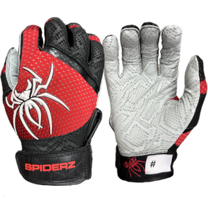 Spiderz PRO (short cuff) Batting Gloves - Red/Black