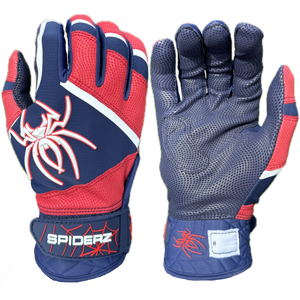 2025 Spiderz PRO PREMIER Batting Gloves - Navy Blue/Red/White