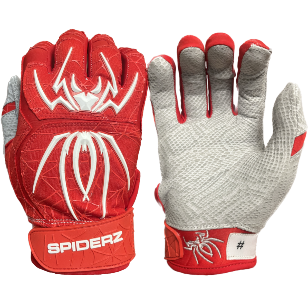 2024 Spiderz ENDITE Batting Gloves - Red/White
