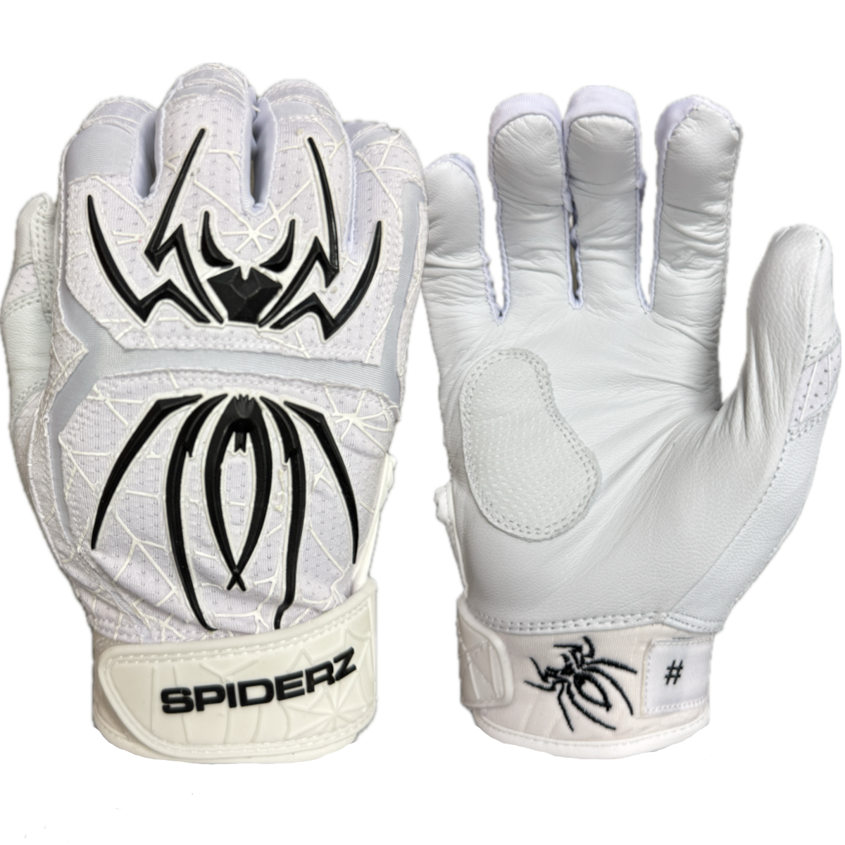 Spiderz ENDITE LTD "Smooth Palm" Batting Gloves - White/Black