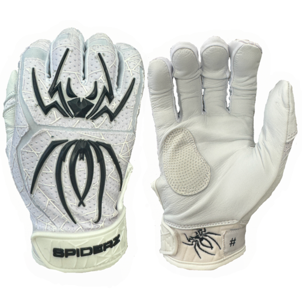 2024 Spiderz ENDITE LTD "Smooth Palm" Batting Gloves - White/Black