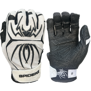 2024 Spiderz ENDITE Batting Gloves - White/Black/Silver
