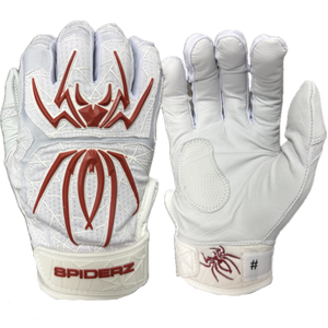 Spiderz ENDITE LTD "Smooth Palm" Batting Gloves - White/Maroon