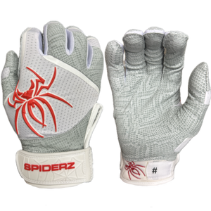 Spiderz PRO (short cuff) Batting Gloves - White/Red