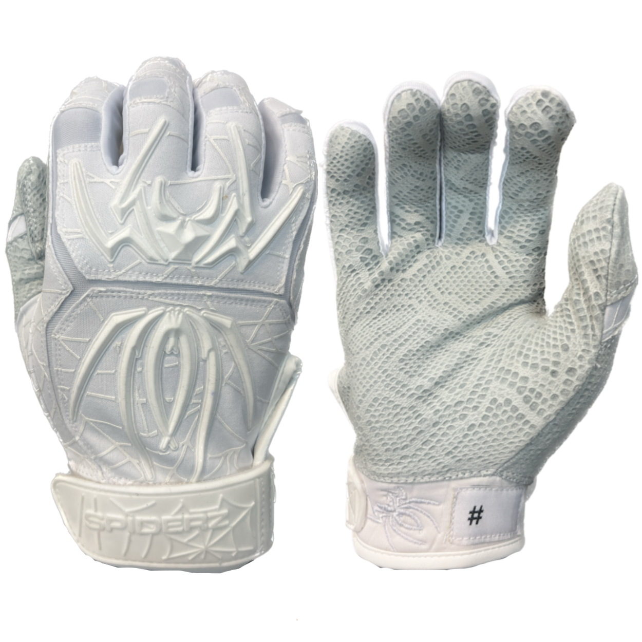 2024 Spiderz ENDITE Batting Gloves - White/White