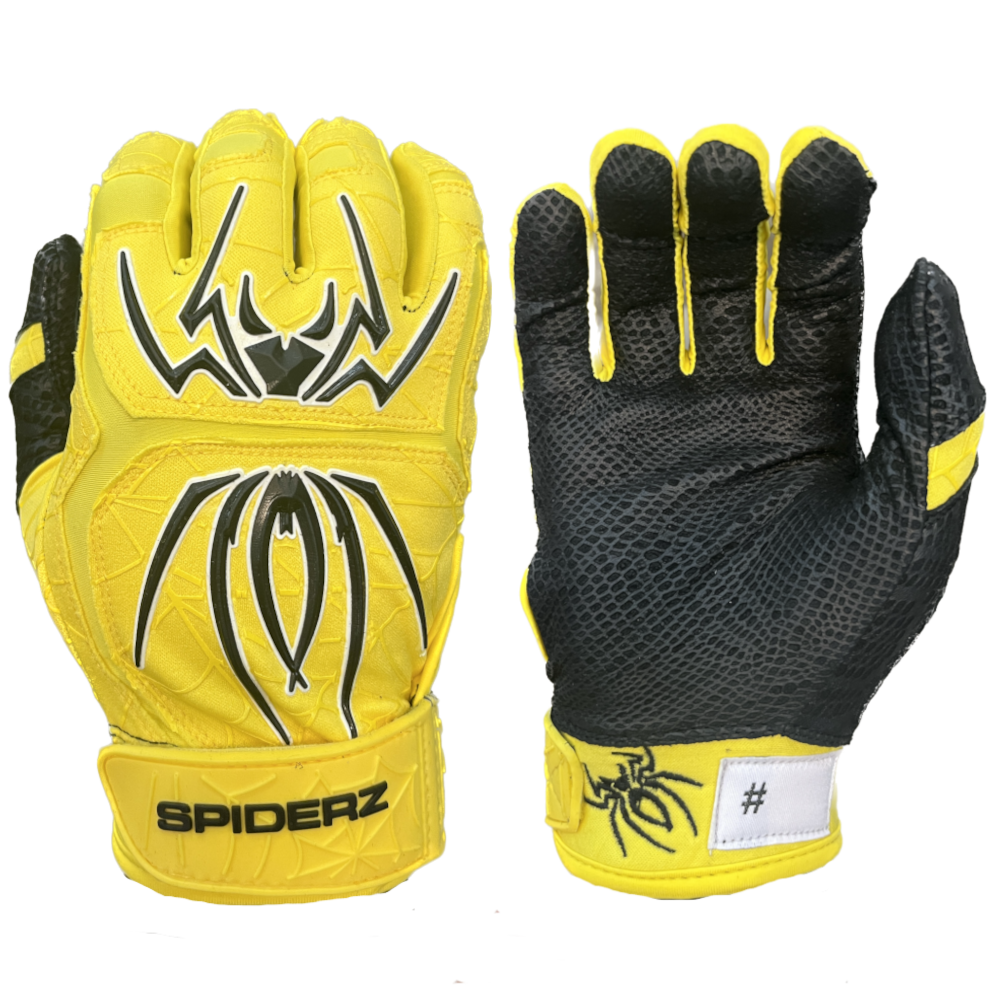 Black and yellow batting gloves sales