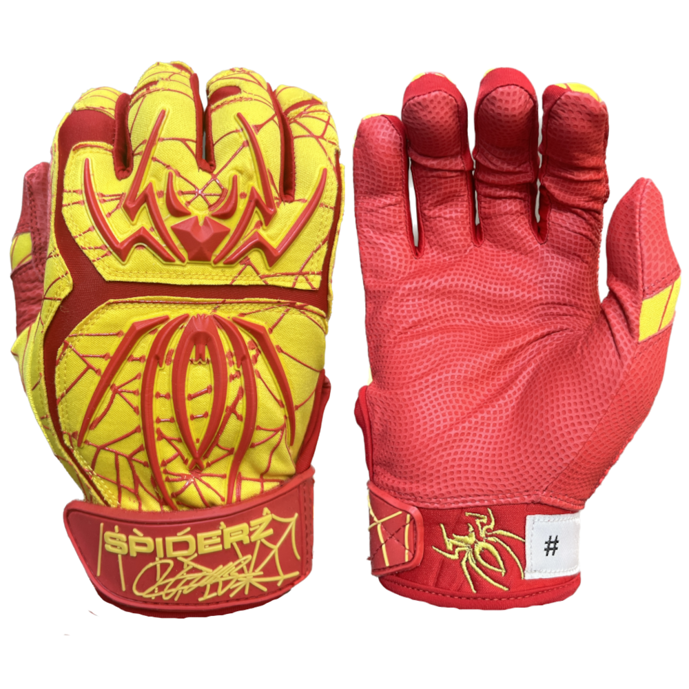 2023 Spiderz ENDITE Batting Gloves - Oneil Cruz Signature Series Yellow/Red