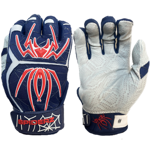 2024 Spiderz ENDITE Batting Gloves - Navy Blue/Red/White