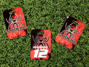 Spiderz Personalized Bag Tags- Black/Red Smoke