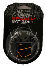 Load image into Gallery viewer, Spiderz bat grip tape in black and orange is a great baseball accessory
