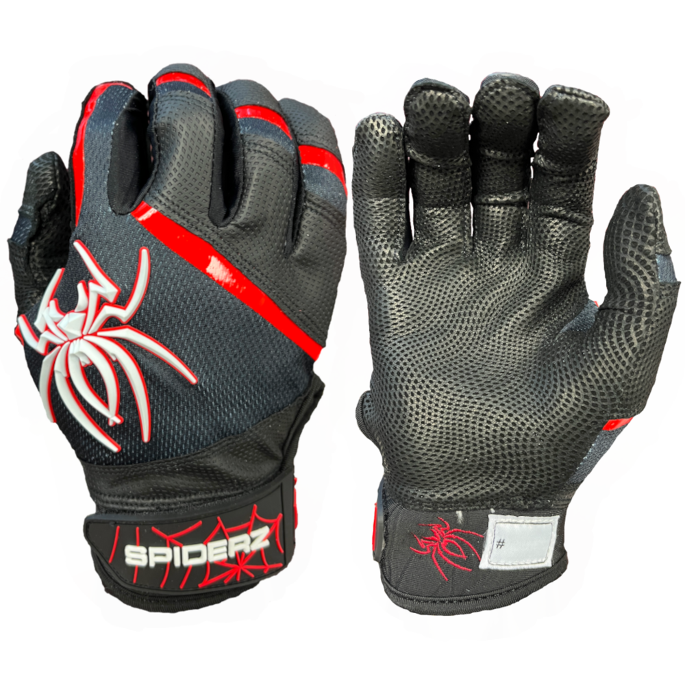 2023 Spiderz PRO Batting Gloves - Black/Red/White