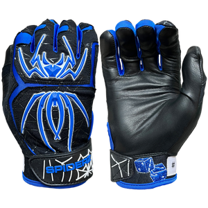 2022 Spiderz ENDITE Batting Gloves - Black/Royal Blue Ltd Ed "Sin City"