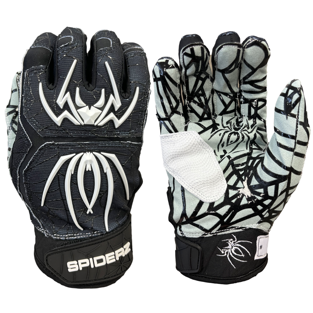 2023 Spiderz HYBRID Batting Gloves - Black/White