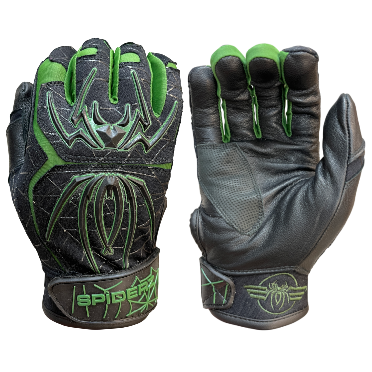 2022 Spiderz ENDITE Batting Gloves - Black/Military Green w/Palm Pad