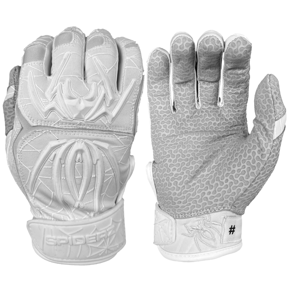 2023 Spiderz ENDITE Batting Gloves - White/White (2021 RE-RELEASE)