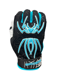 2022 Spiderz ENDITE Batting Gloves - Black/Turquoise Ltd Ed "Sin City"