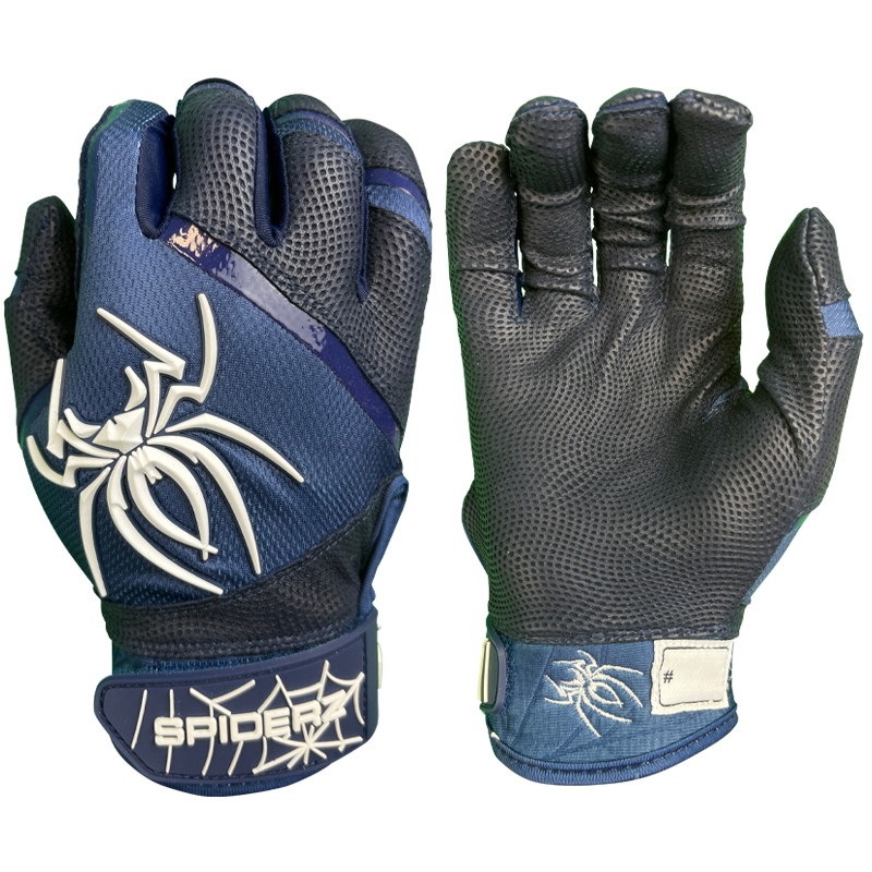 2023 Spiderz PRO Batting Gloves - Navy Blue/White