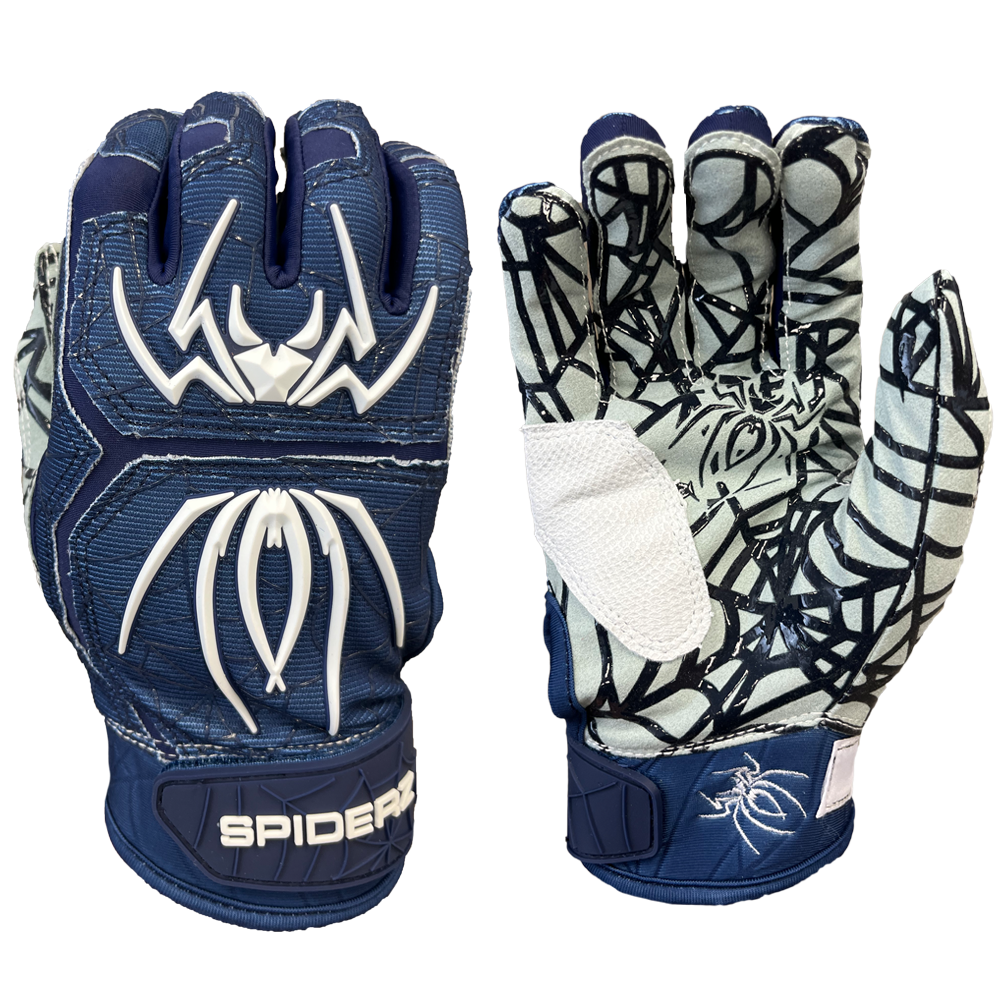 Spiderz HYBRID Batting Gloves - Navy Blue/White