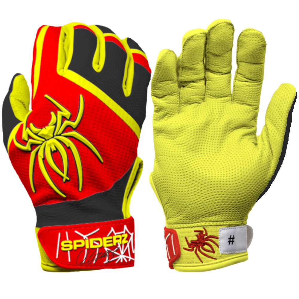 2023 Spiderz PRO Batting Gloves - Oneil Cruz Signature Series #1 Red/Yellow