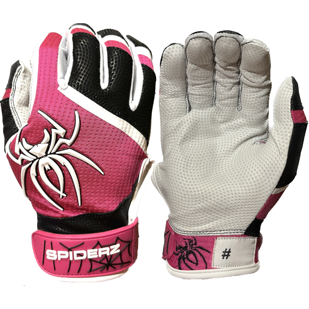 2023 Spiderz PRO Batting Gloves - LTE Pink/Black/White