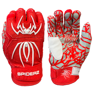 2023 Spiderz HYBRID Batting Gloves - Red/White