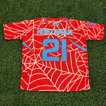 Load image into Gallery viewer, *Pre-Order* Spiderz Full Dye Jersey Buy In - Red/Carolina Blue/White
