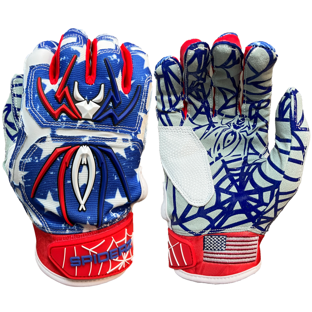 Spiderz HYBRID Batting Gloves - USA Flag
