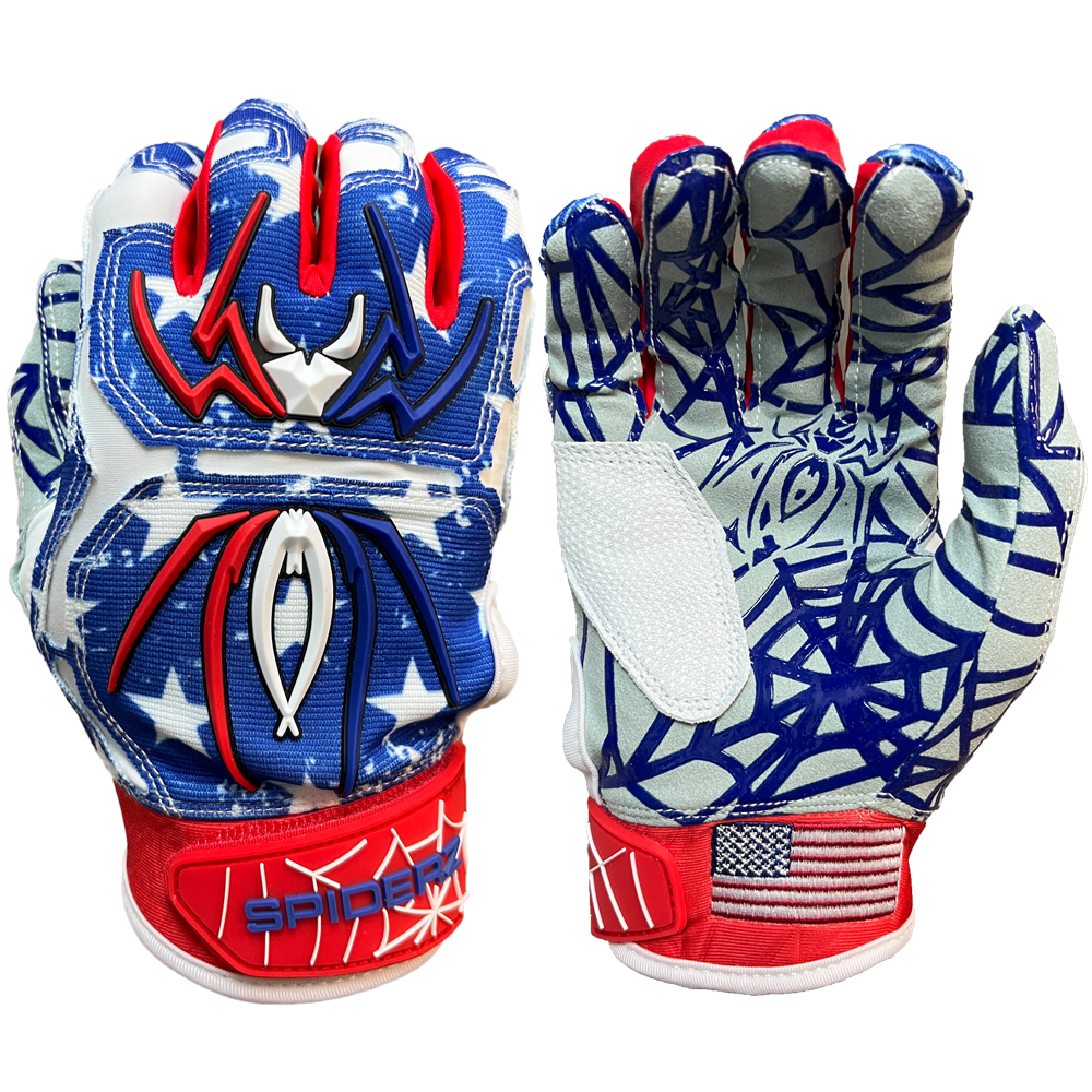 Spiderz HYBRID Batting Gloves USA Flag Spiderz Sports