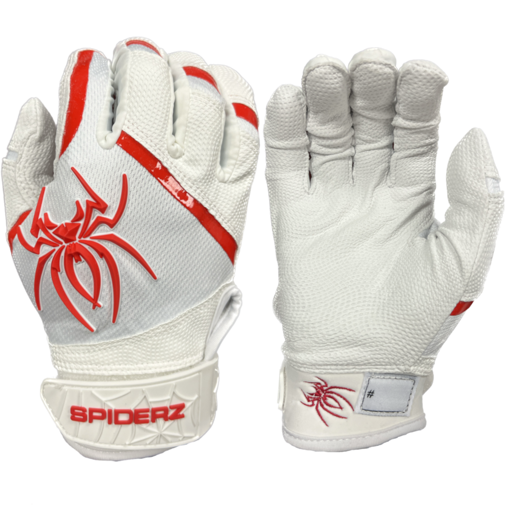 Spiderz PRO Batting Gloves White Red Spiderz Sports   WhiteRed 1200x1200 