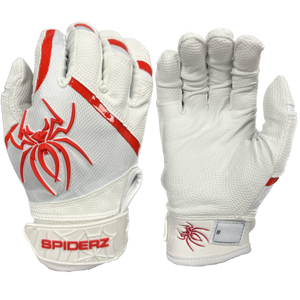 Spiderz PRO Batting Gloves - White/Red
