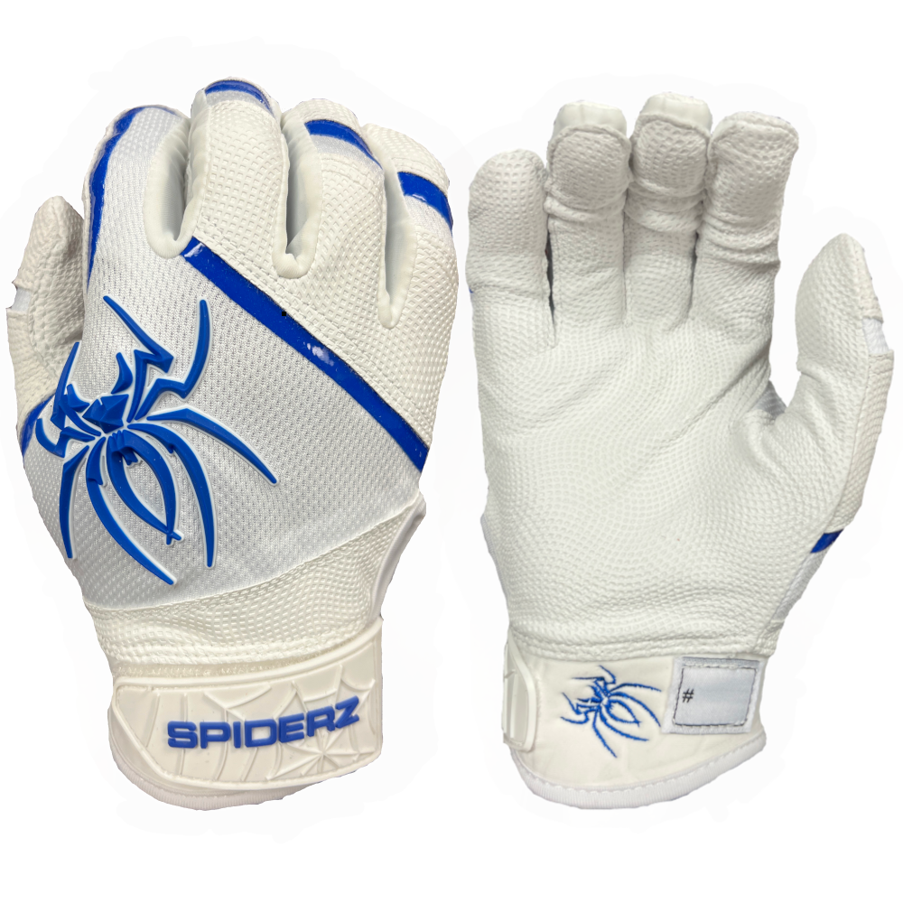 Spiderz PRO Batting Gloves - White/Royal Blue