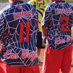 Load image into Gallery viewer, *Pre-Order* Spiderz Full Dye Jersey Buy In - Navy/Red/White
