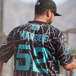 Load image into Gallery viewer, *Pre-Order* Spiderz Full Dye Jersey Buy In - Black/Teal/Silver
