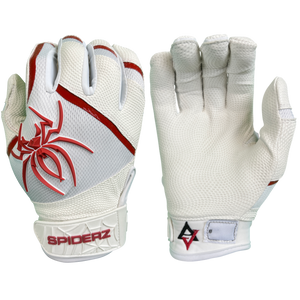 Spiderz PRO Batting Gloves - White/Sedona Red  - AJ Vukovich Series